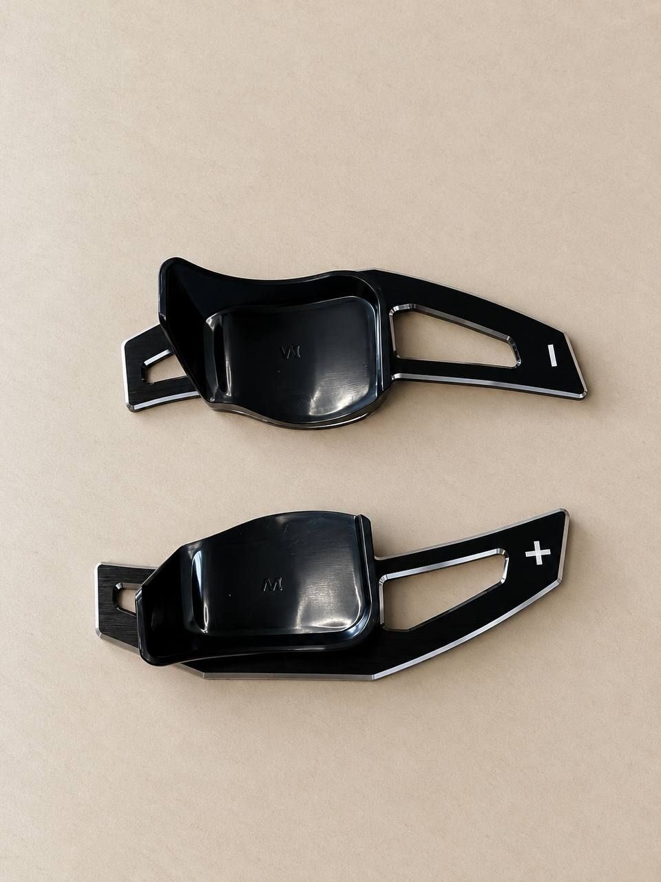 Paddle shifters for the car steering wheel, set of 2, black and gray finish 2