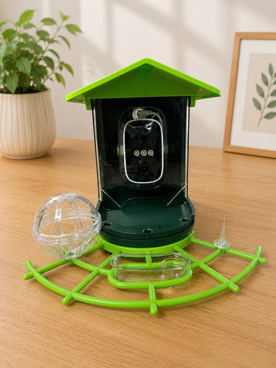 Solar-Powered Bird Feeder with 4MP AI WiFi Night Vision Camera, IP65 6