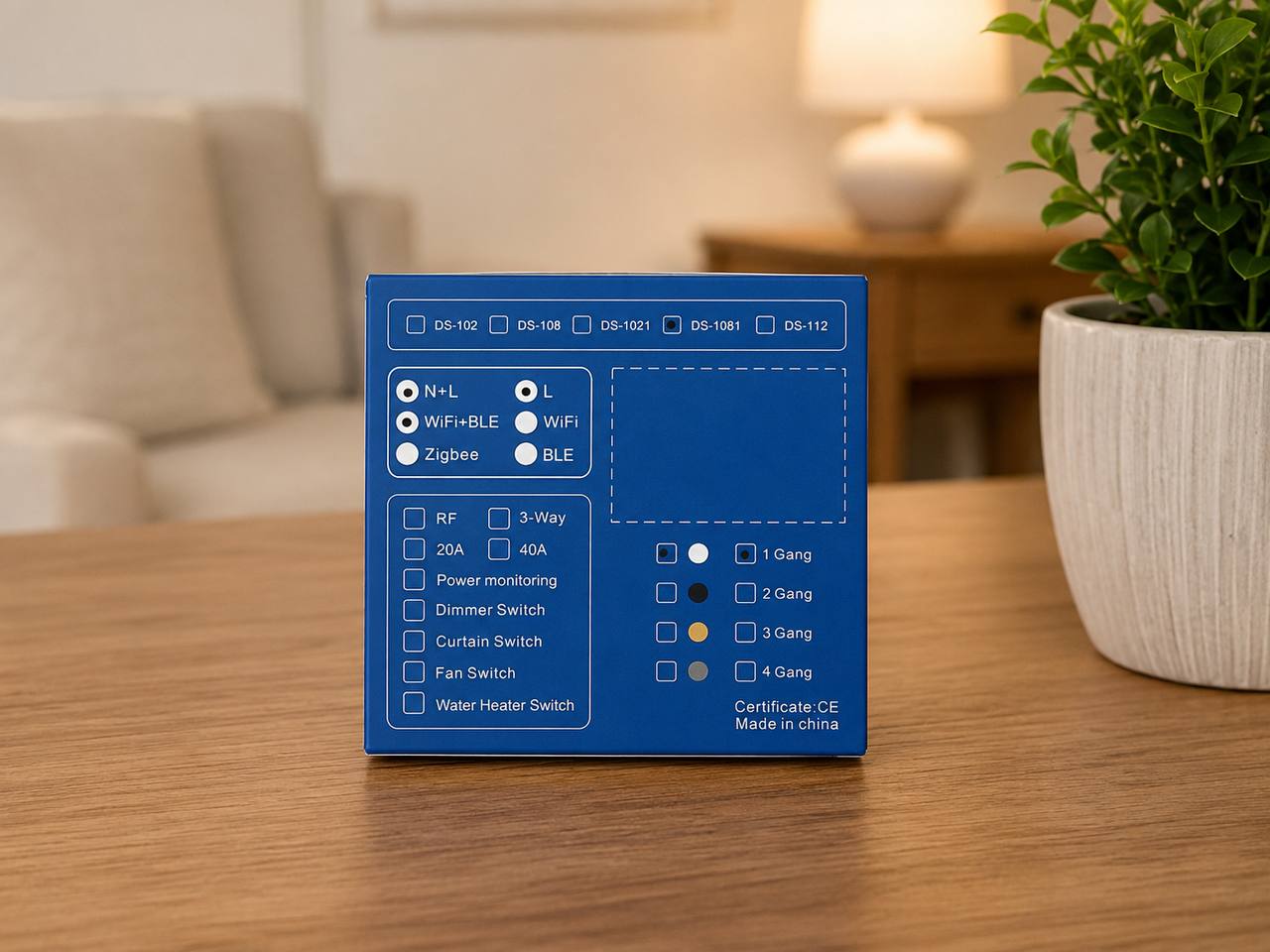 Inteligentny Włącznik Dotykowy WiFi + Bluetooth 1 Gang Alexa Google Home 2