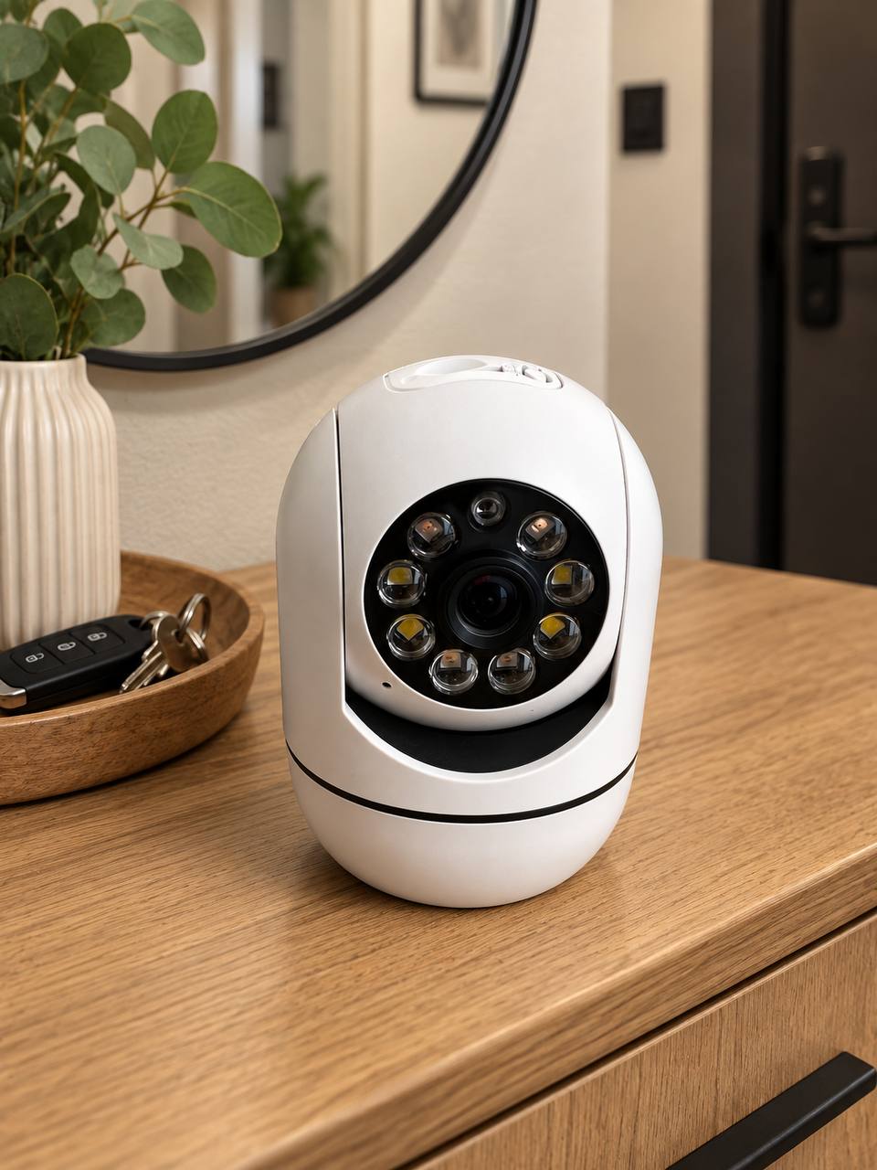 1080P WiFi PTZ IP Camera with Night Vision, Motion Detection, and App