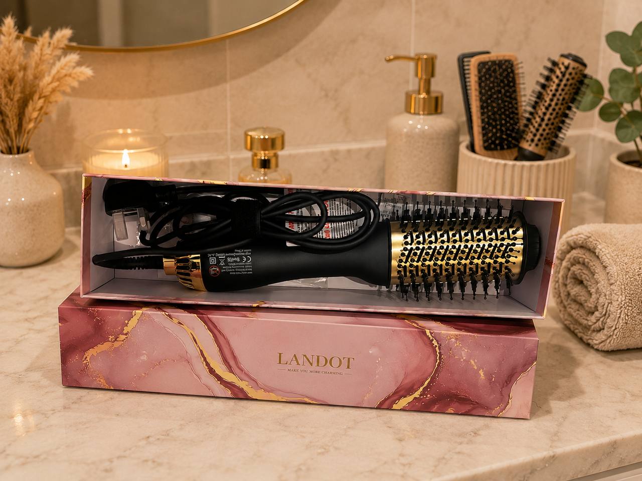 Landot 2-in-1 Hair Straightener – Straightening and Curls in One Device