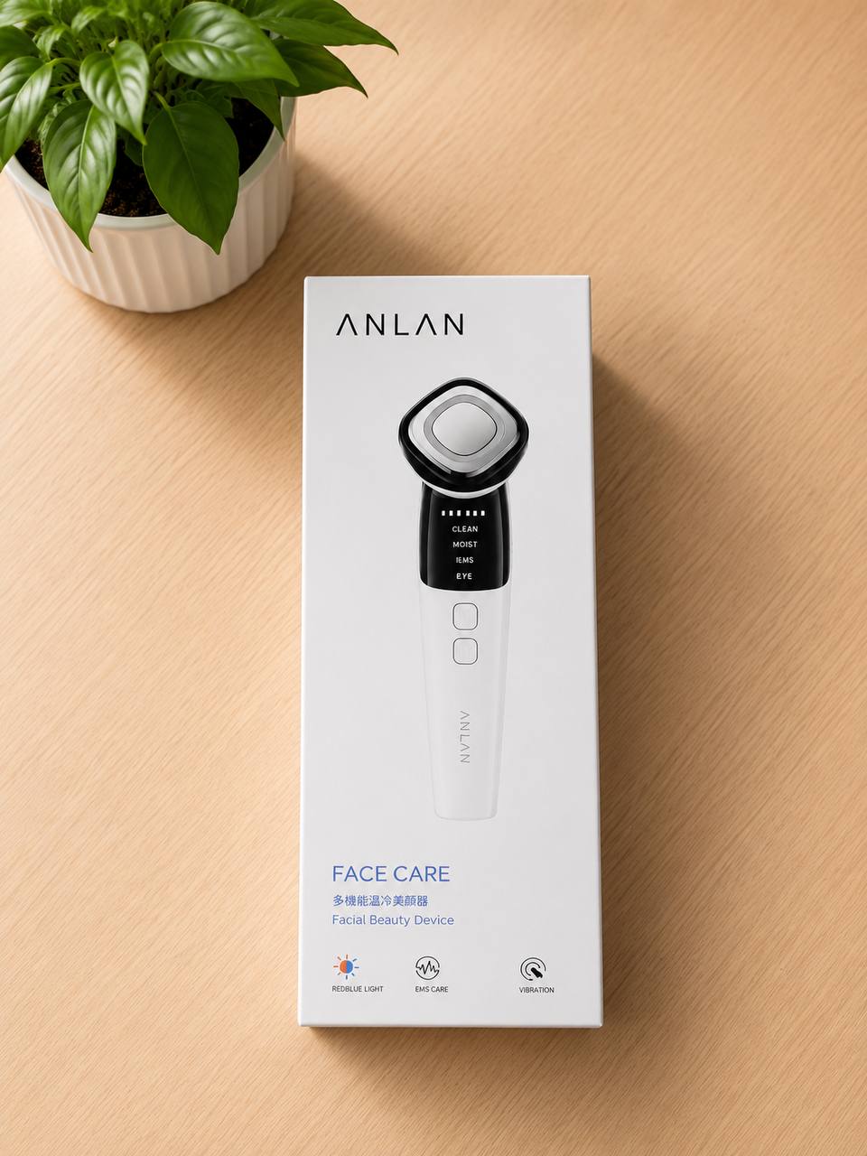 Masażer do Twarzy ANLAN EMS LED 4 Tryby LCD Jonizacja