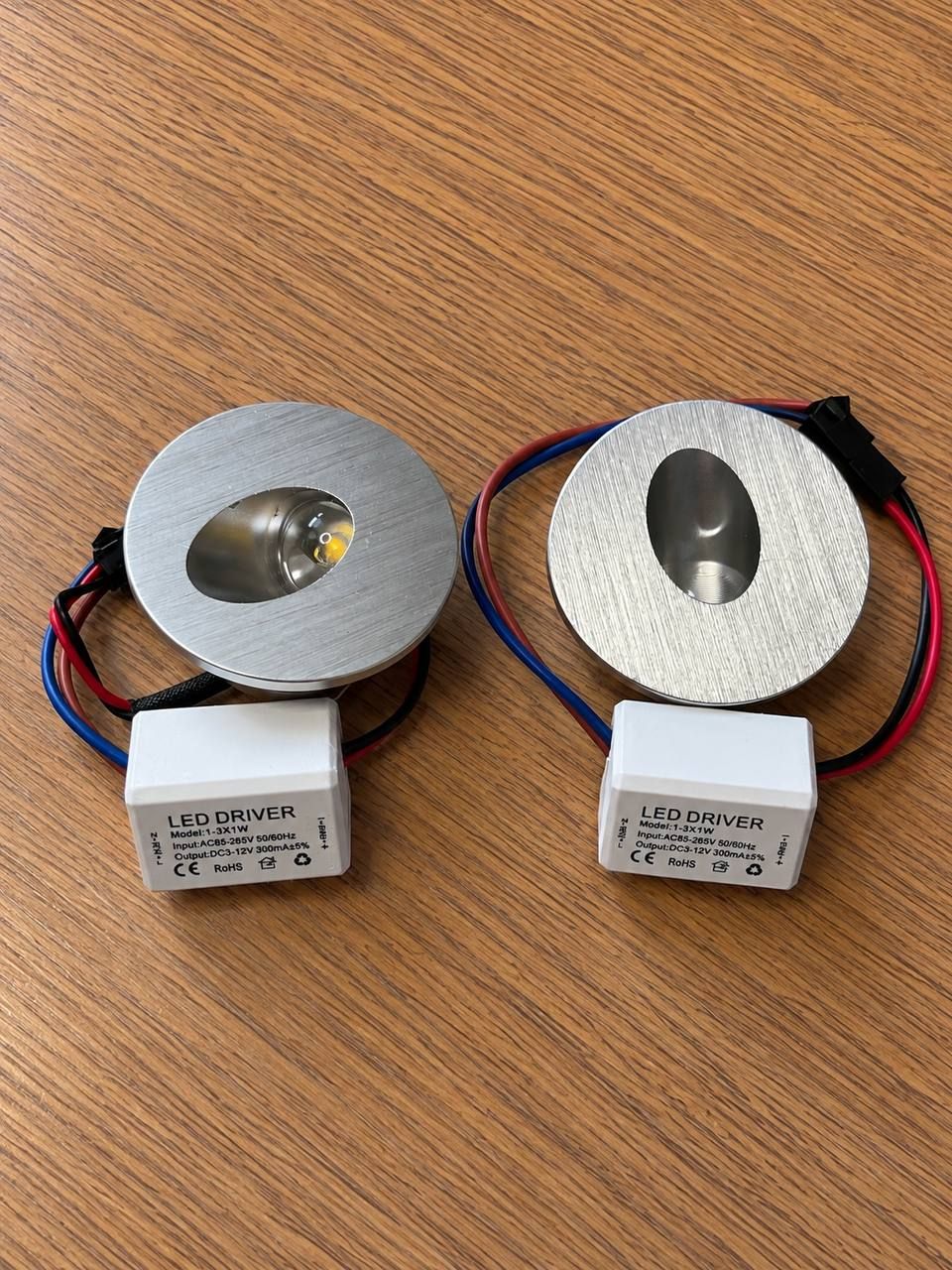 Round 1 W Recessed Aluminum LED Light with Power Supply – Set of 2 2