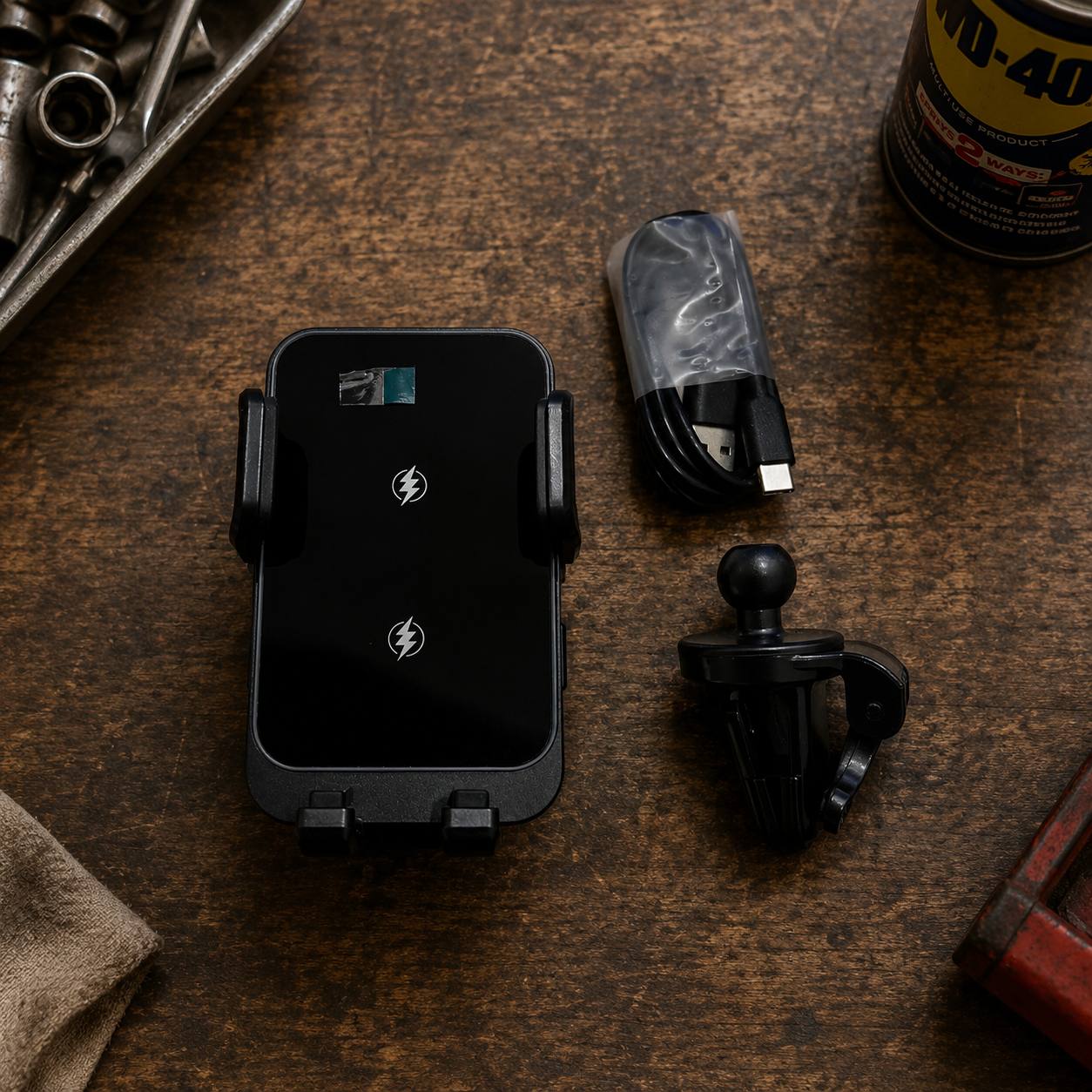Uchwyt Samochodowy z Ładowarką Indukcyjną Qi 15W W8 Pro Automatyczny 4