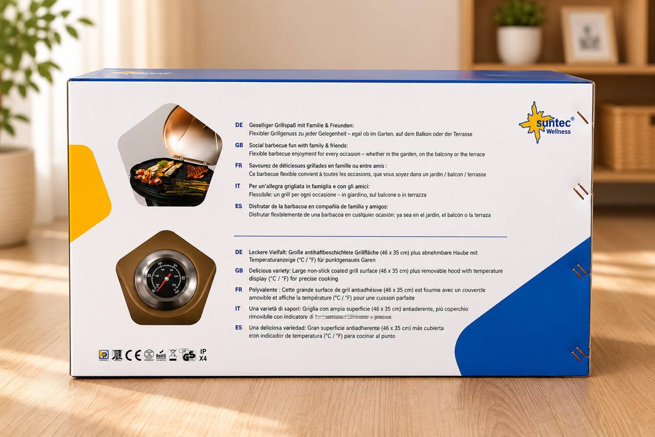 SUNTEC BBQ-9479 2-in-1 Electric Grill | 2400 W | Tabletop and Freestanding Grill 4