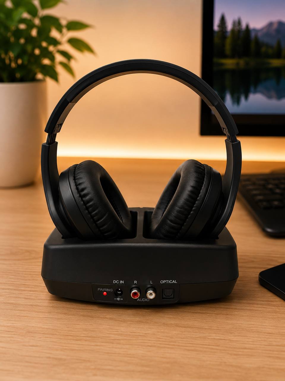 WallarGe 5.8 GHz Wireless Headphones for TV – 100 m Range 4