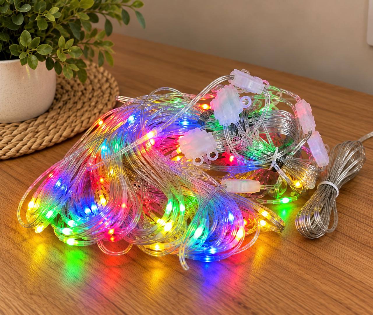 Kurtyna LED RGB 2,4 m USB APP + Pilot Dynamic DIY Light Art Canvas 4