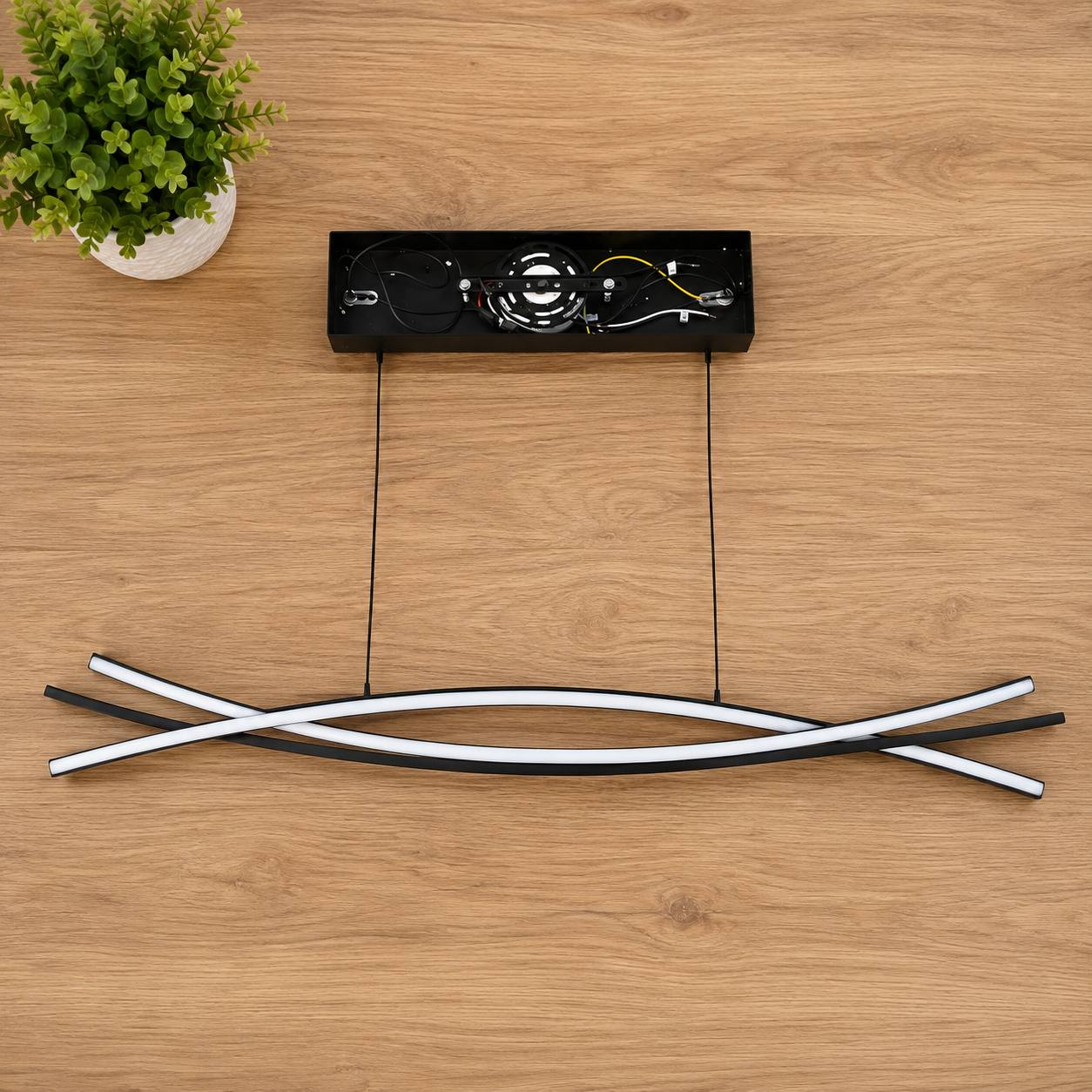 Nowoczesna Lampa Wisząca LED 150 cm – Ściemniana, Pilot, 3 Barwy Światła 2
