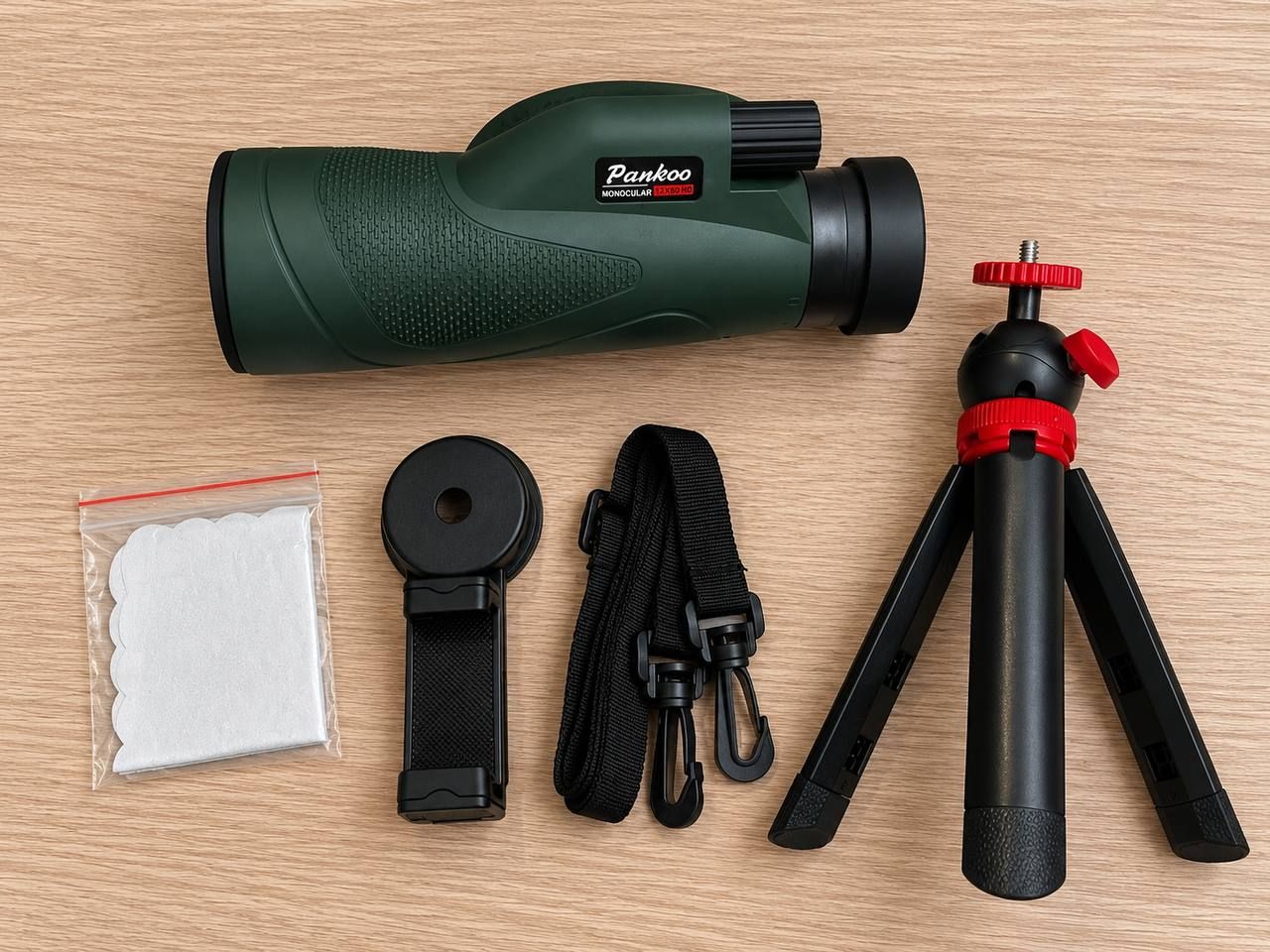 Monokular Pankoo 12x60 HD z futerałem, statywem i adapterem do smartfona 3
