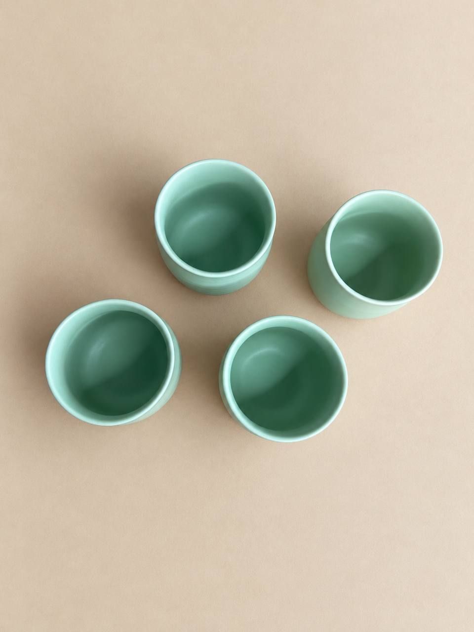 Zestaw ceramicznych czarek do matchy w miętowym odcieniu 2
