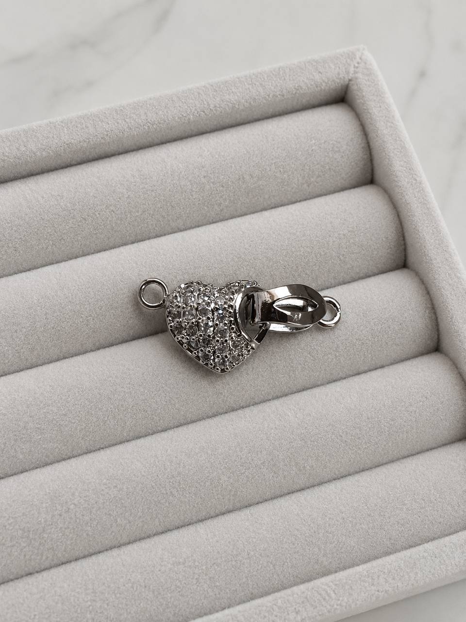 925 Sterling Silver Heart Clasp for Bracelets and Necklaces