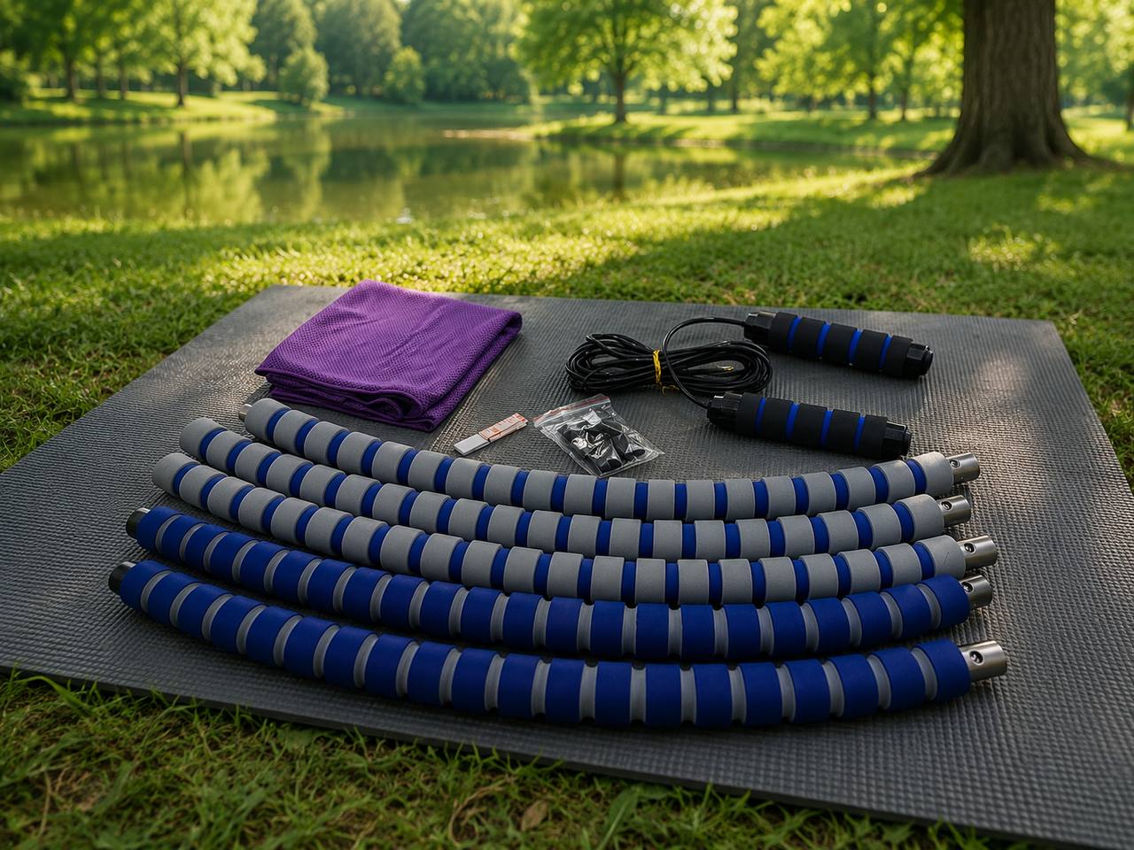 Hula Hoop Fitness Składane z Obciążeniem i Akcesoriami 3