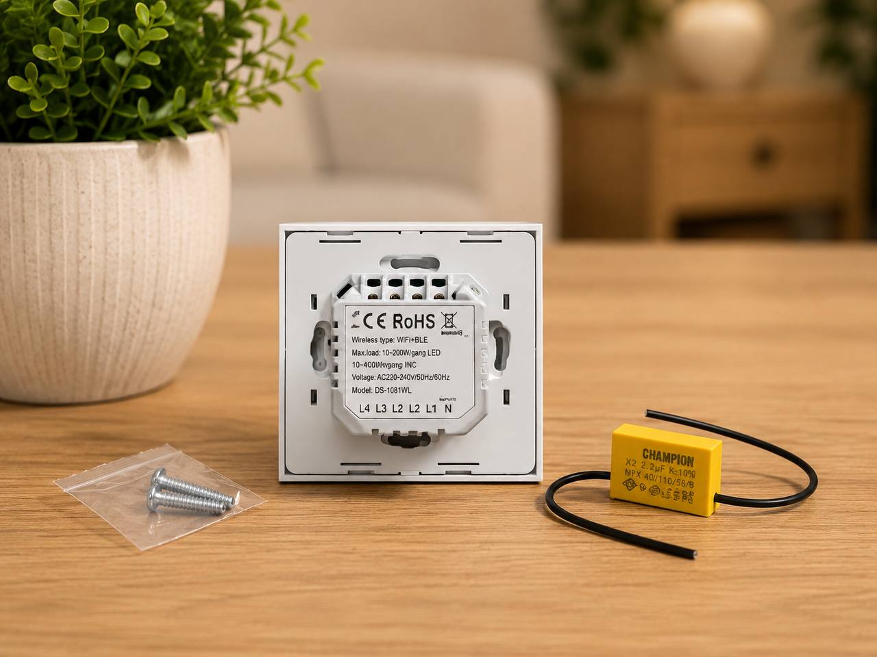 Inteligentny Włącznik Dotykowy WiFi + Bluetooth 1 Gang Alexa Google Home 3
