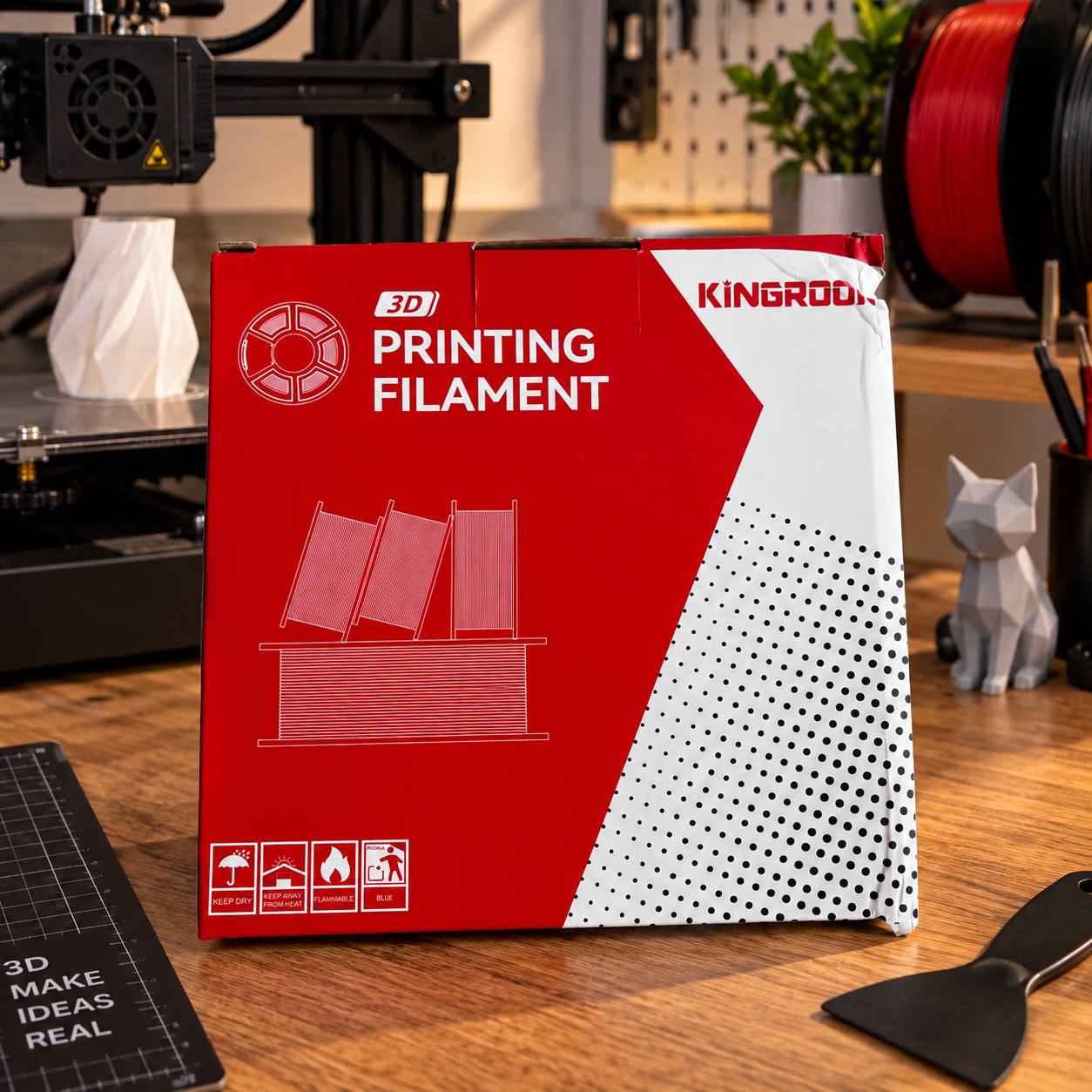 Филамент PETG, зелёный, 1,75 мм, 1 кг, KINGROON, для 3D-принтера
