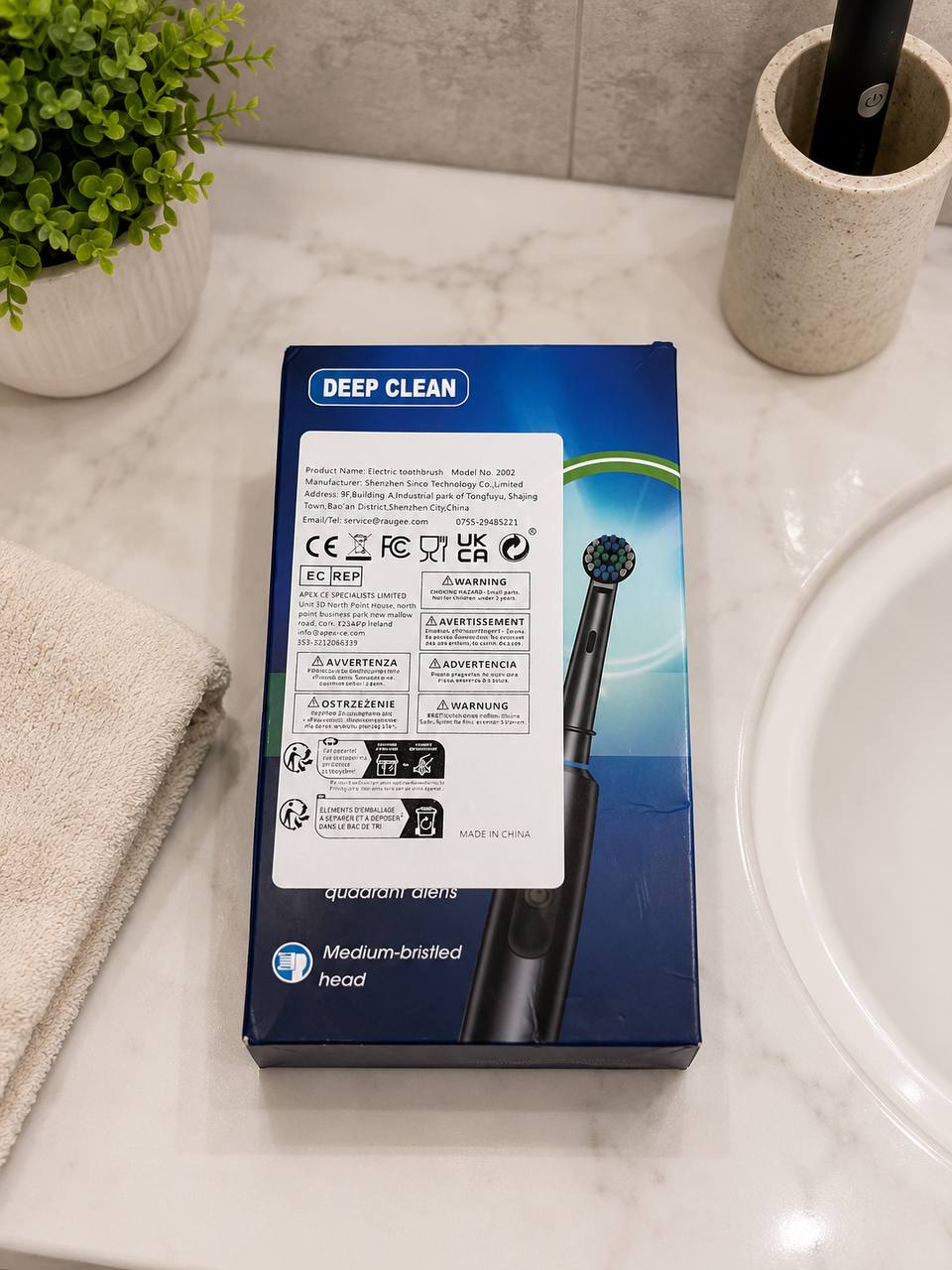 Szczoteczka Elektryczna Soniczna USB + Etui + 8 Końcówek