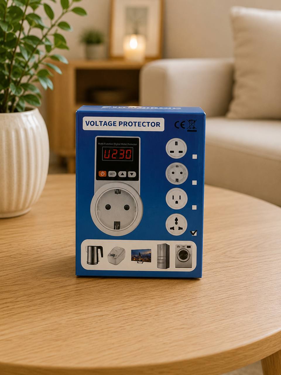 Elektroniczny ochronnik napięcia 230V 16A 3000W Wyświetlacz LCD