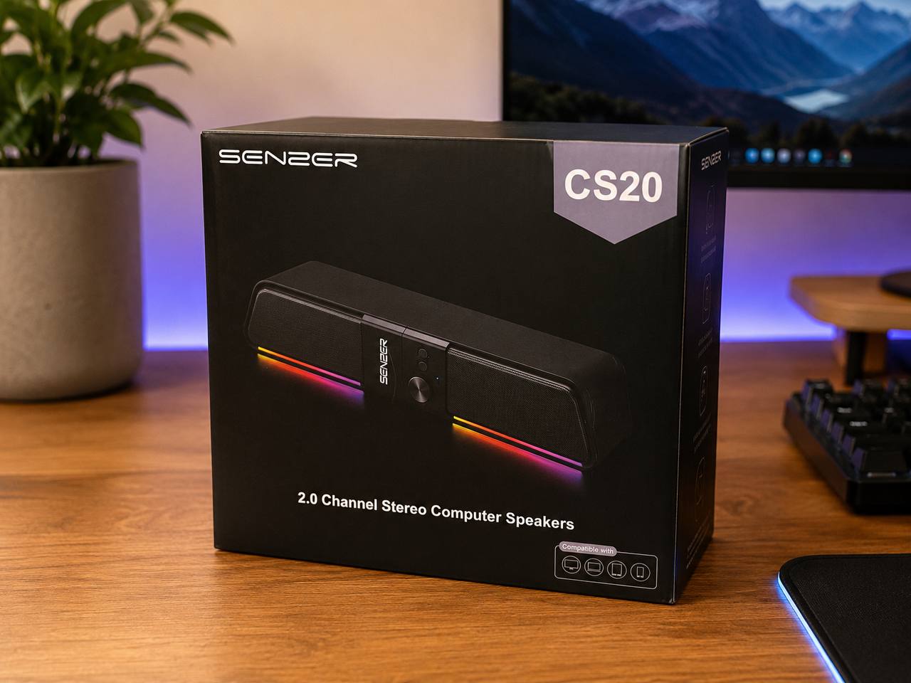 Głośniki komputerowe SENZER CS20 RGB Bluetooth USB Stereo