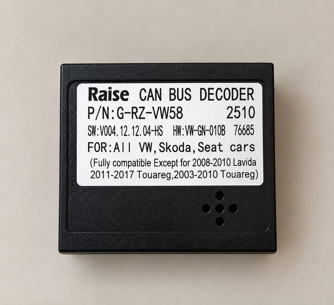 Parts for a 10-inch car radio with a CAN BUS Raise G-RZ-VW58 decoder for VW, Skoda, and Seat 4