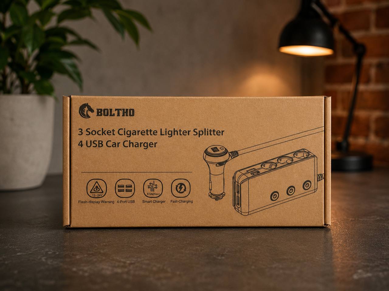 BOLTHO Cigarette Lighter Splitter 3x12V + 4xUSB 12V/24V 2