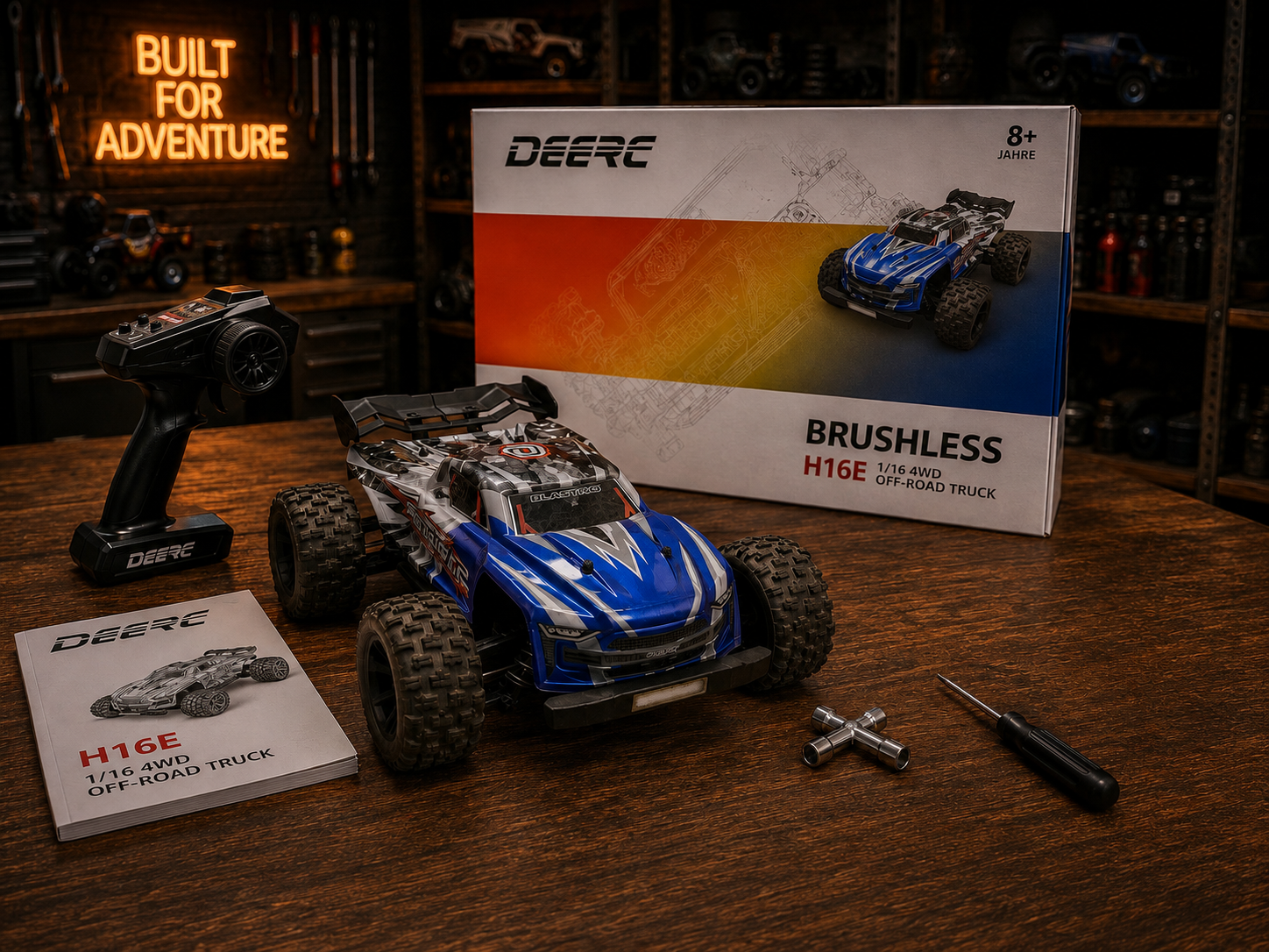 DEERC H16E 1:16 4WD Brushless – Samochód RC do 30 km/h | 2 Akumulatory 2