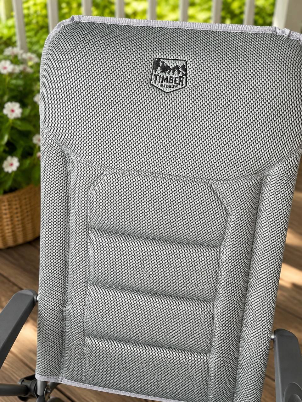 Krzesło Turystyczne Składane Kempingowe z Podłokietnikami Czarne / Szare 4