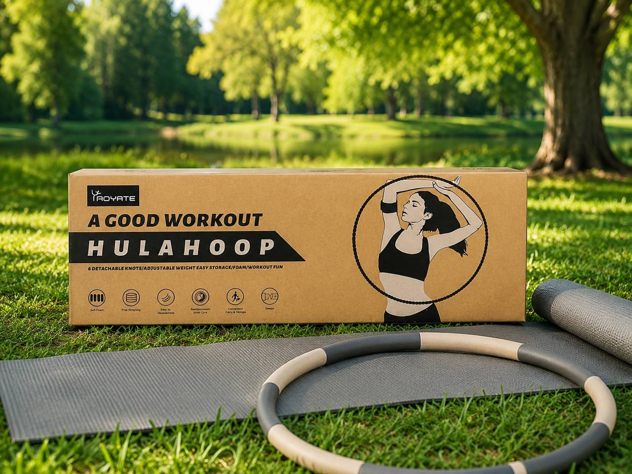 Hula Hoop Fitness Składane z Obciążeniem i Akcesoriami 2