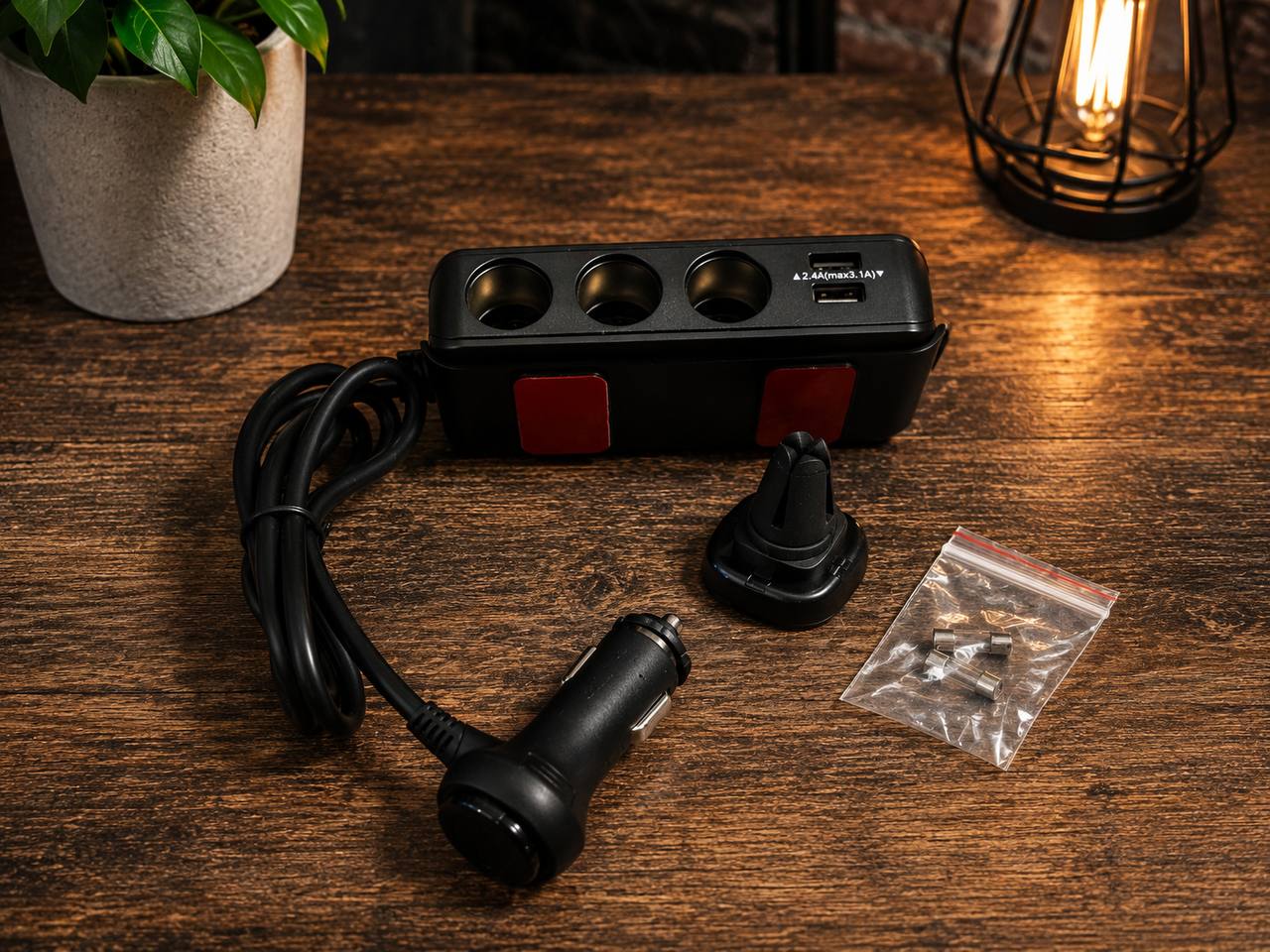 BOLTHO Cigarette Lighter Splitter 3x12V + 4xUSB 12V/24V 3