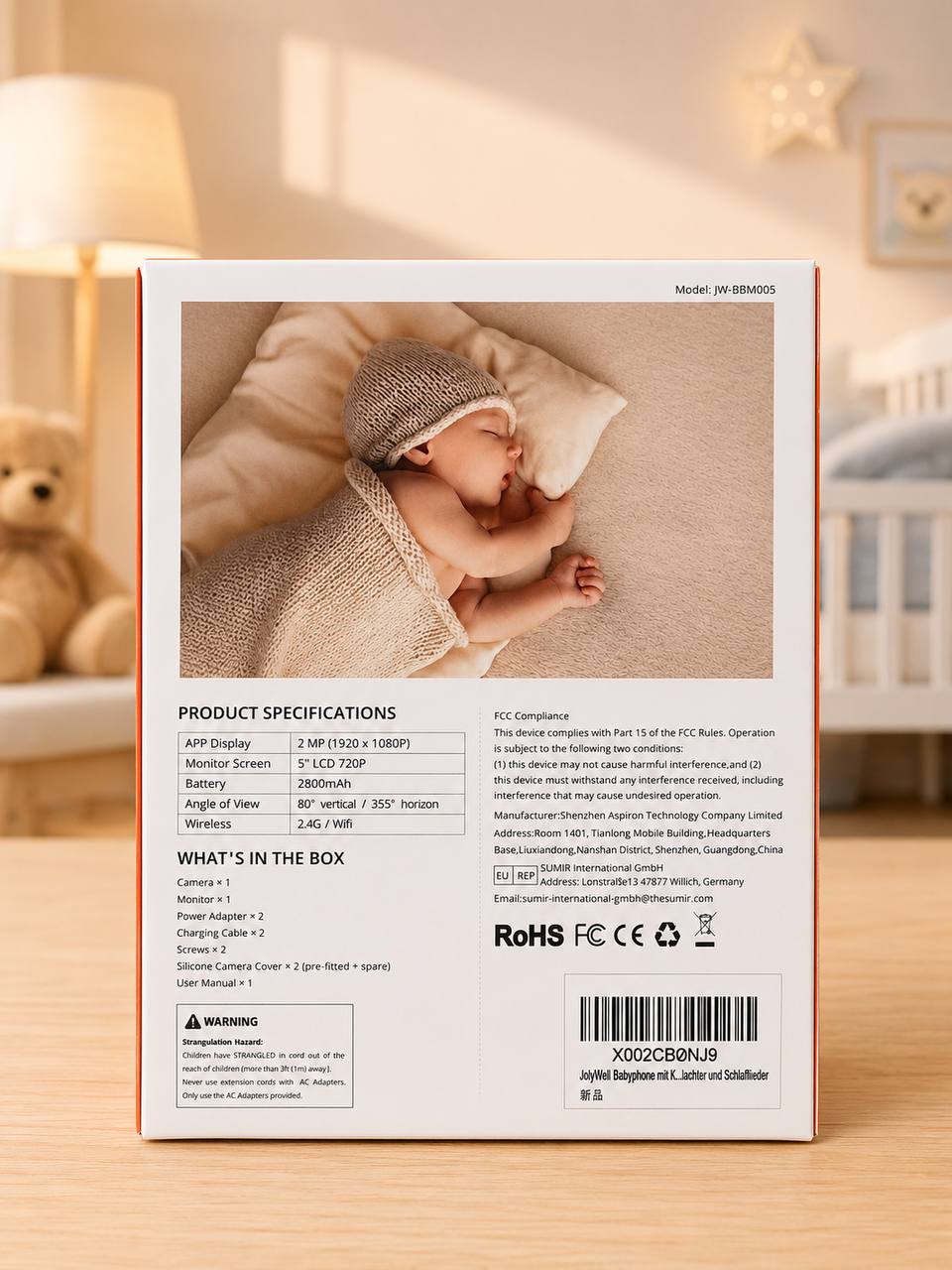Elektroniczna niania z kamerą ANFIL B2 – 5" HD, Noktowizor, VOX, Bez Wi-Fi 2