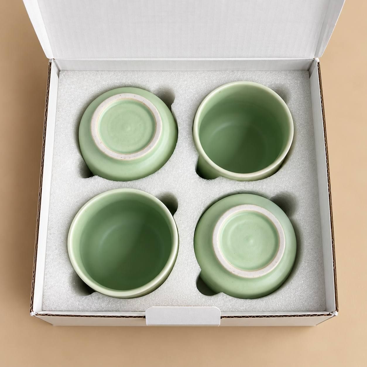Zestaw ceramicznych czarek do matchy w miętowym odcieniu 4