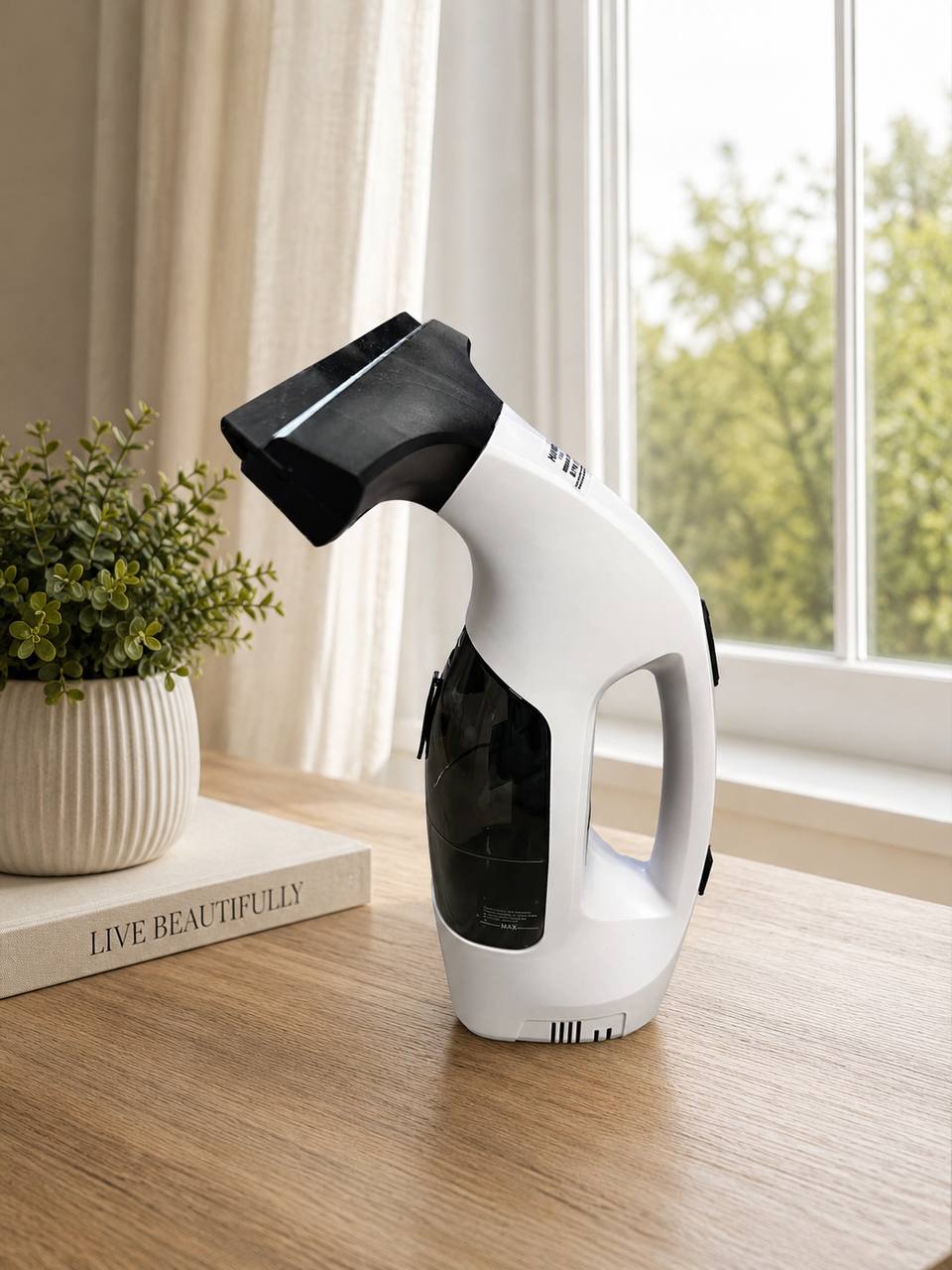 Cordless Rechargeable Window Cleaner with Vacuum and Spray Bottle