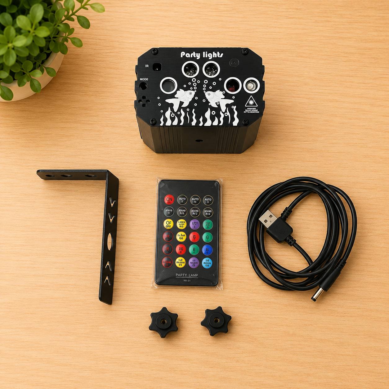 Projektor Laserowy RGB LED DJ – Efekt Dyskotekowy USB z Pilotem 2