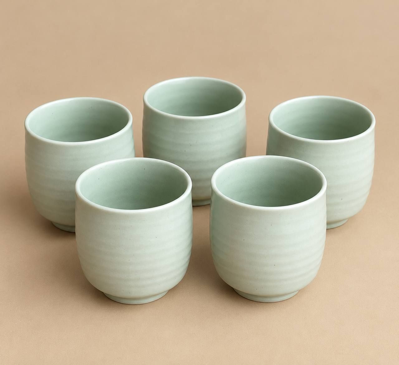 Zestaw ceramicznych czarek do matchy w miętowym odcieniu 3