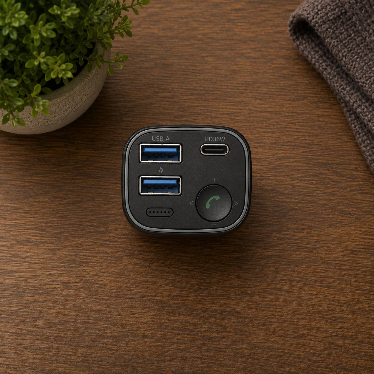 Syncwire FM Transmitter with Bluetooth, USB-C PD 36W, USB-A QC Car Charger 3