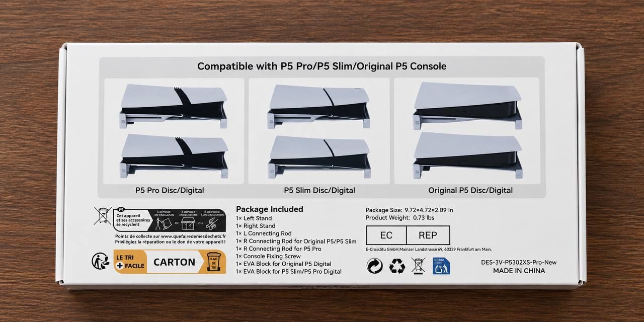 Podstawka pionowa do konsoli PS5 Pro, PS5 Slim i PS5 oryginalnej (wersja Disc i Digital)