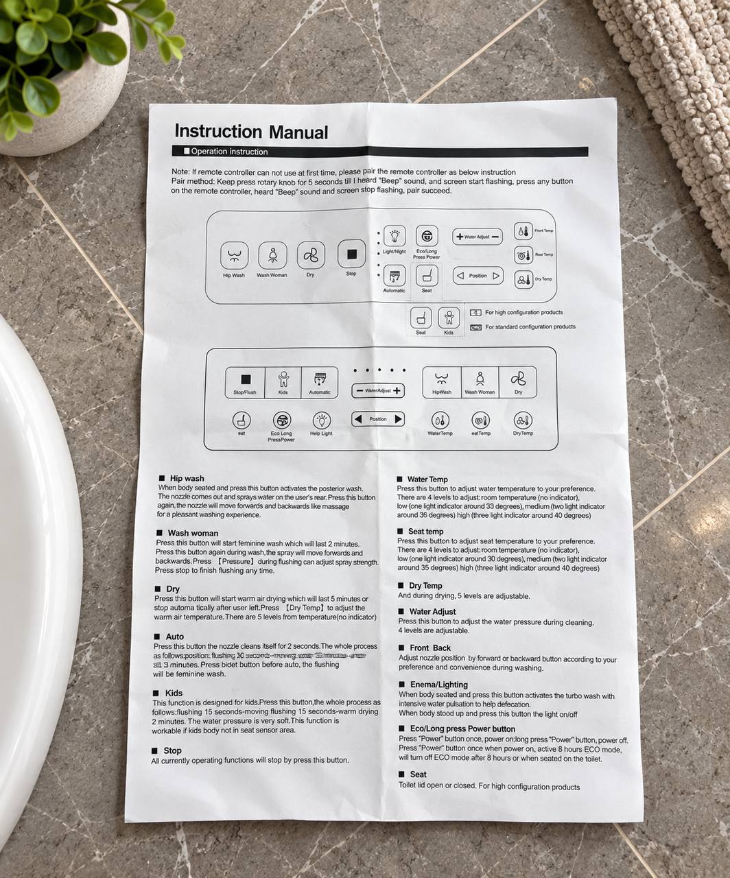 Smart toilet seat with bidet, drying, and heating functions 10