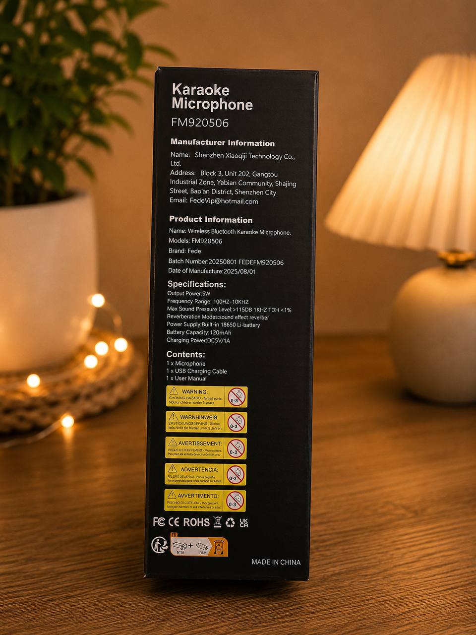 Bluetooth Karaoke Microphone with Speaker – Rose Gold 3