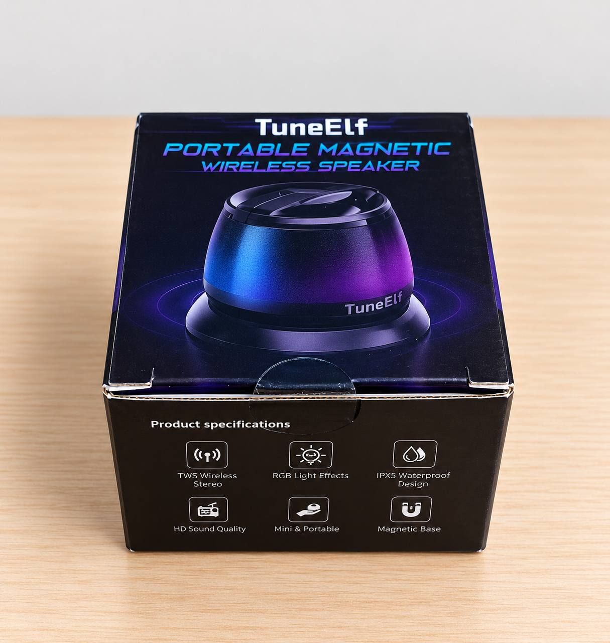 Mini głośnik Bluetooth 5.4 z magnetycznym uchwytem i podświetleniem RGB, moc 5 W 2