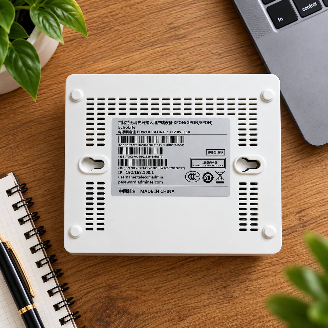 Terminal światłowodowy GPON EPON EchoLife ONT 2x LAN + TEL 2