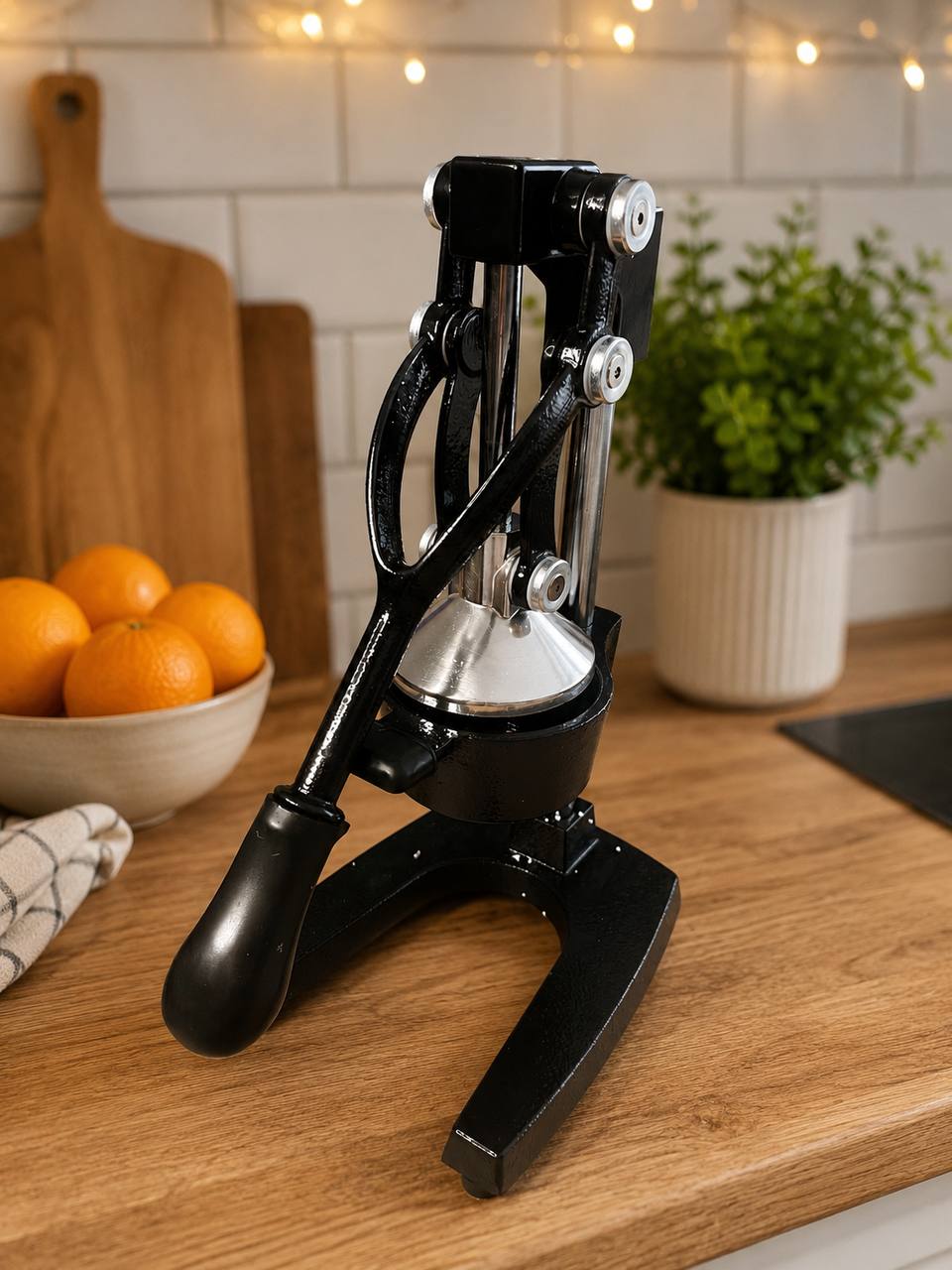 Wyciskarka Ręczna do Cytrusów FOHERE z Żeliwa Profesjonalna Prasa + Kubek 400 ml