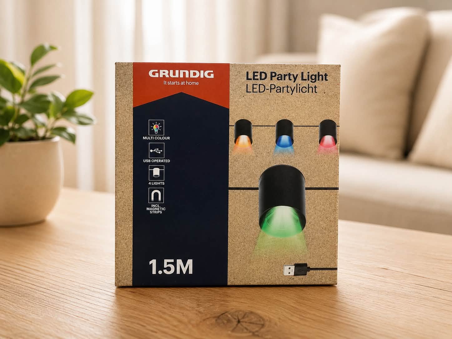 Lampki Imprezowe LED GRUNDIG 1,5 m USB 4 Kolory 2