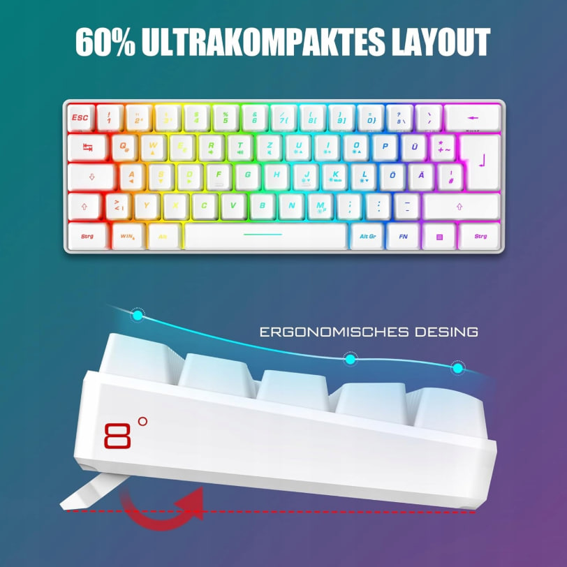 RedThunder RGB Gaming Set: 60% Keyboard + Mouse 7