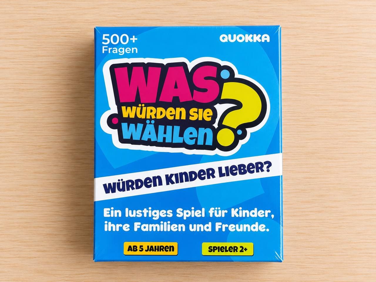 Карточная игра для детей «What Would You Choose? Kids»: более 500 вопросов, от 2 игроков, версии на английском, французском и немецком языках