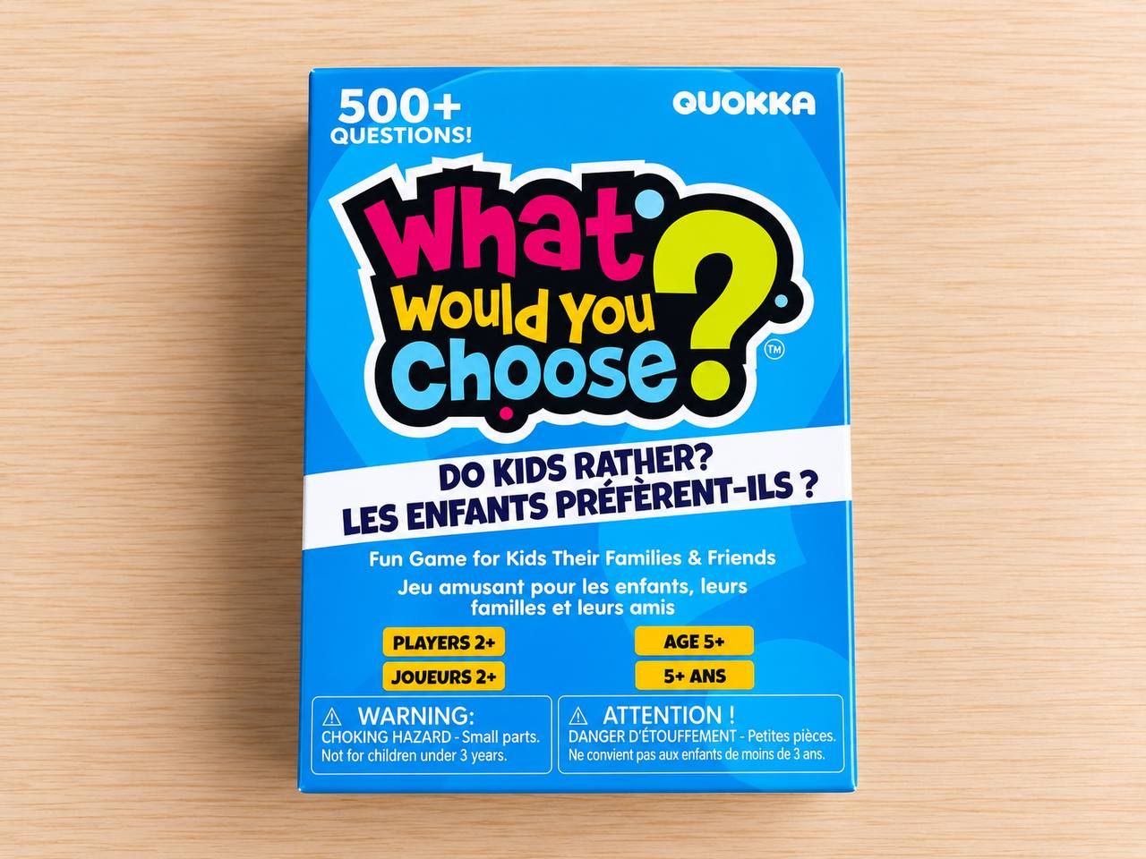 Карточная игра для детей «What Would You Choose? Kids»: более 500 вопросов, от 2 игроков, версии на английском, французском и немецком языках 3