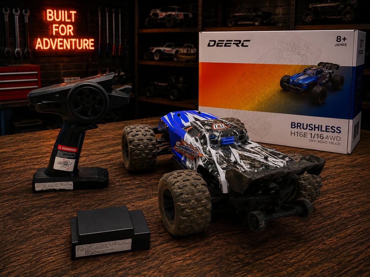 DEERC H16E 1:16 4WD Brushless – Samochód RC do 30 km/h | 2 Akumulatory 5