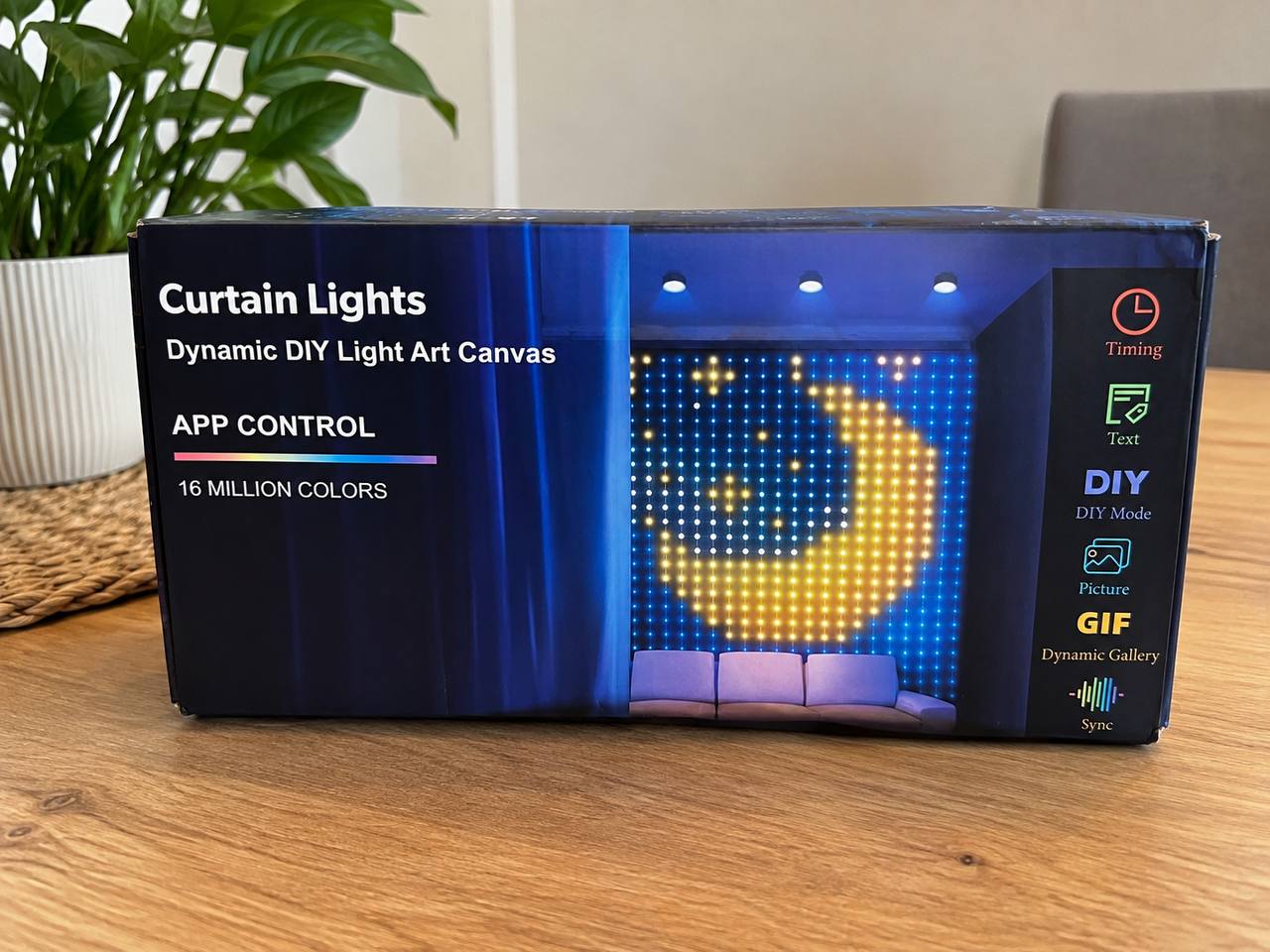 Kurtyna LED RGB 2,4 m USB APP + Pilot Dynamic DIY Light Art Canvas 3