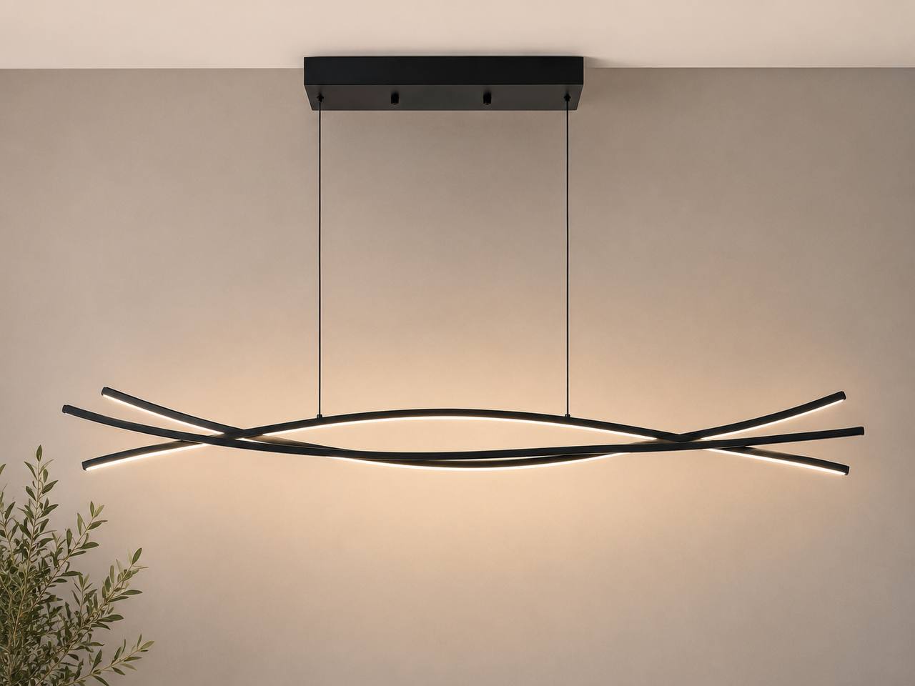 Nowoczesna Lampa Wisząca LED 150 cm – Ściemniana, Pilot, 3 Barwy Światła
