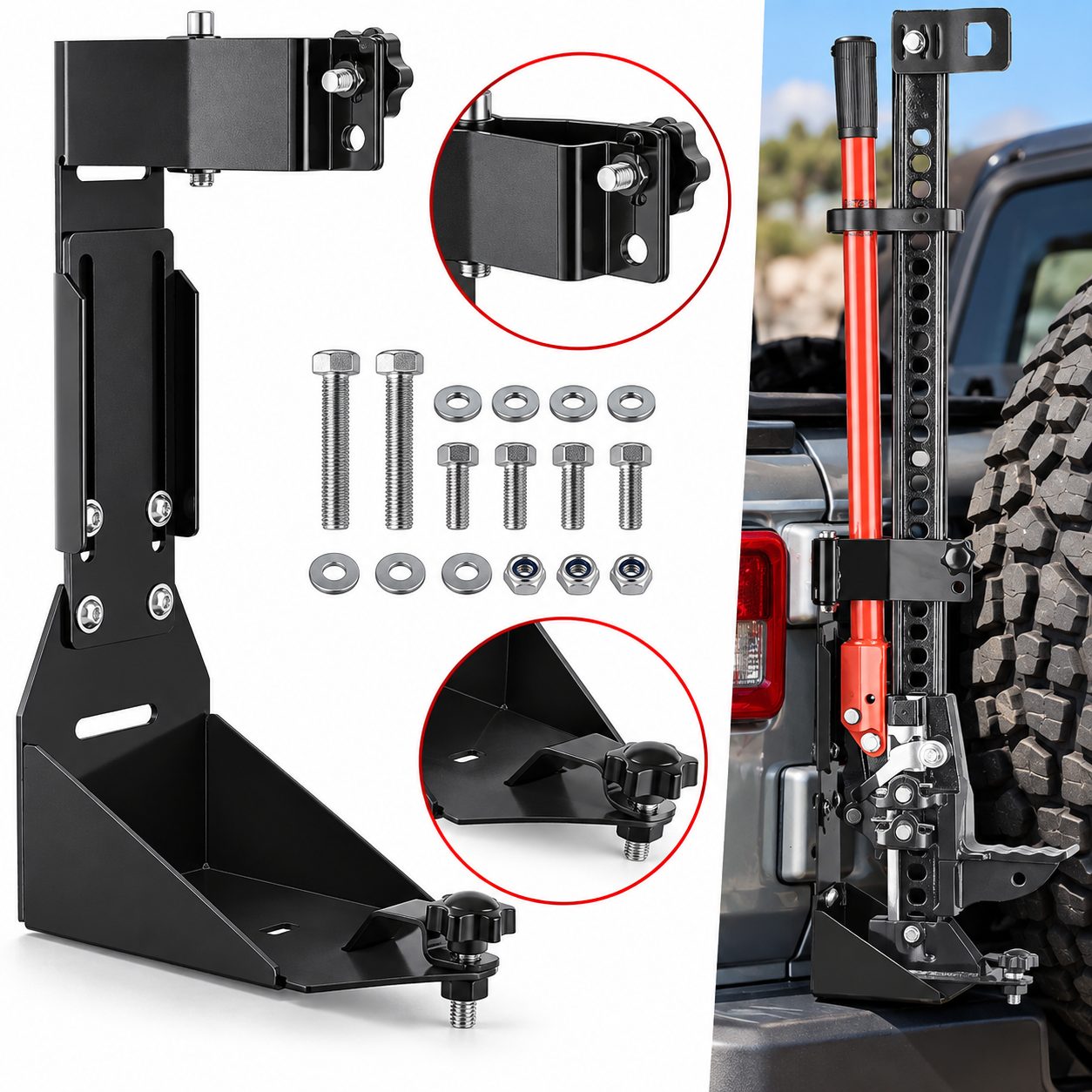 VEVOR Hi-Lift Jack Mount for Jeep Wrangler YJ, TJ, JK, JL - Installation Kit 2