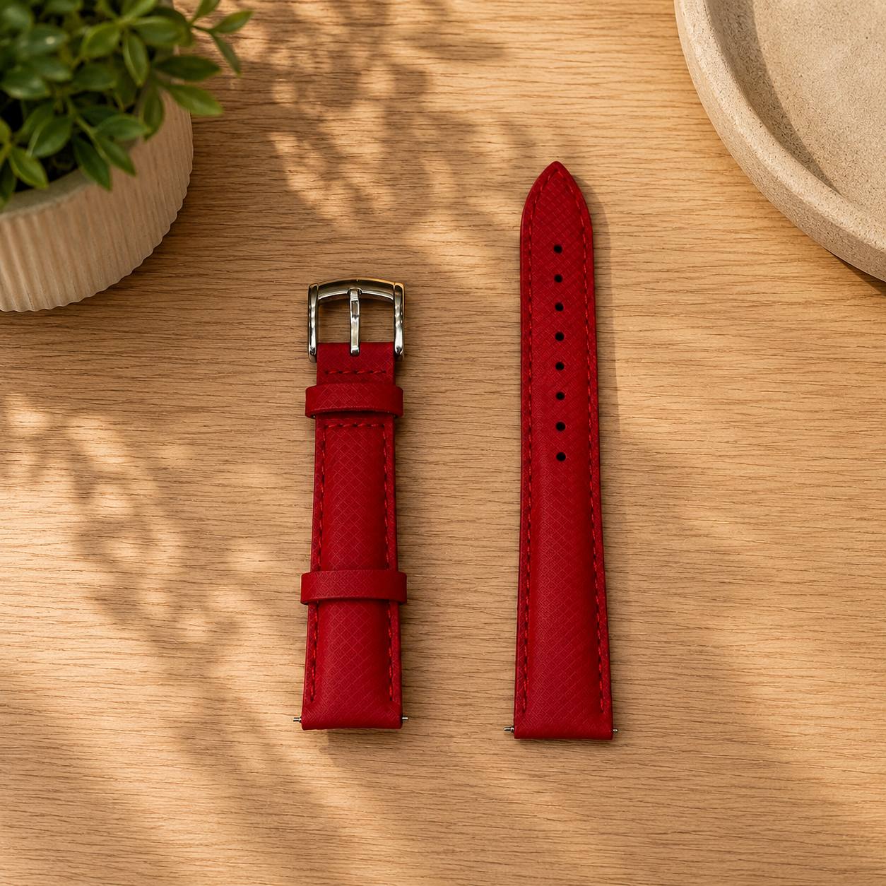 Czerwony pasek do zegarka – elegancki, nowy
