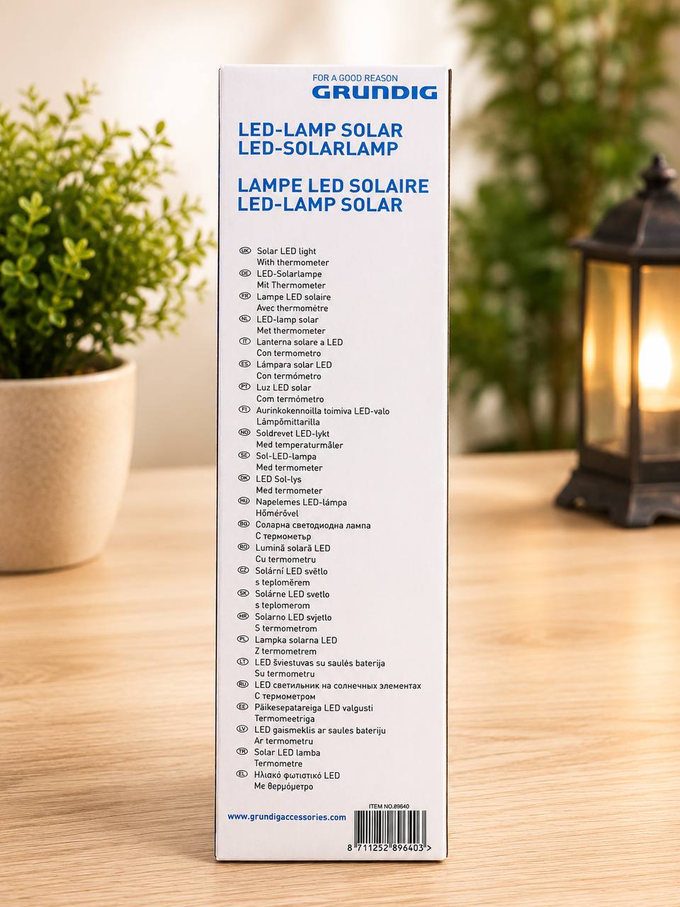 Садовая солнечная лампа GRUNDIG с LED-термометром, 57 см 4