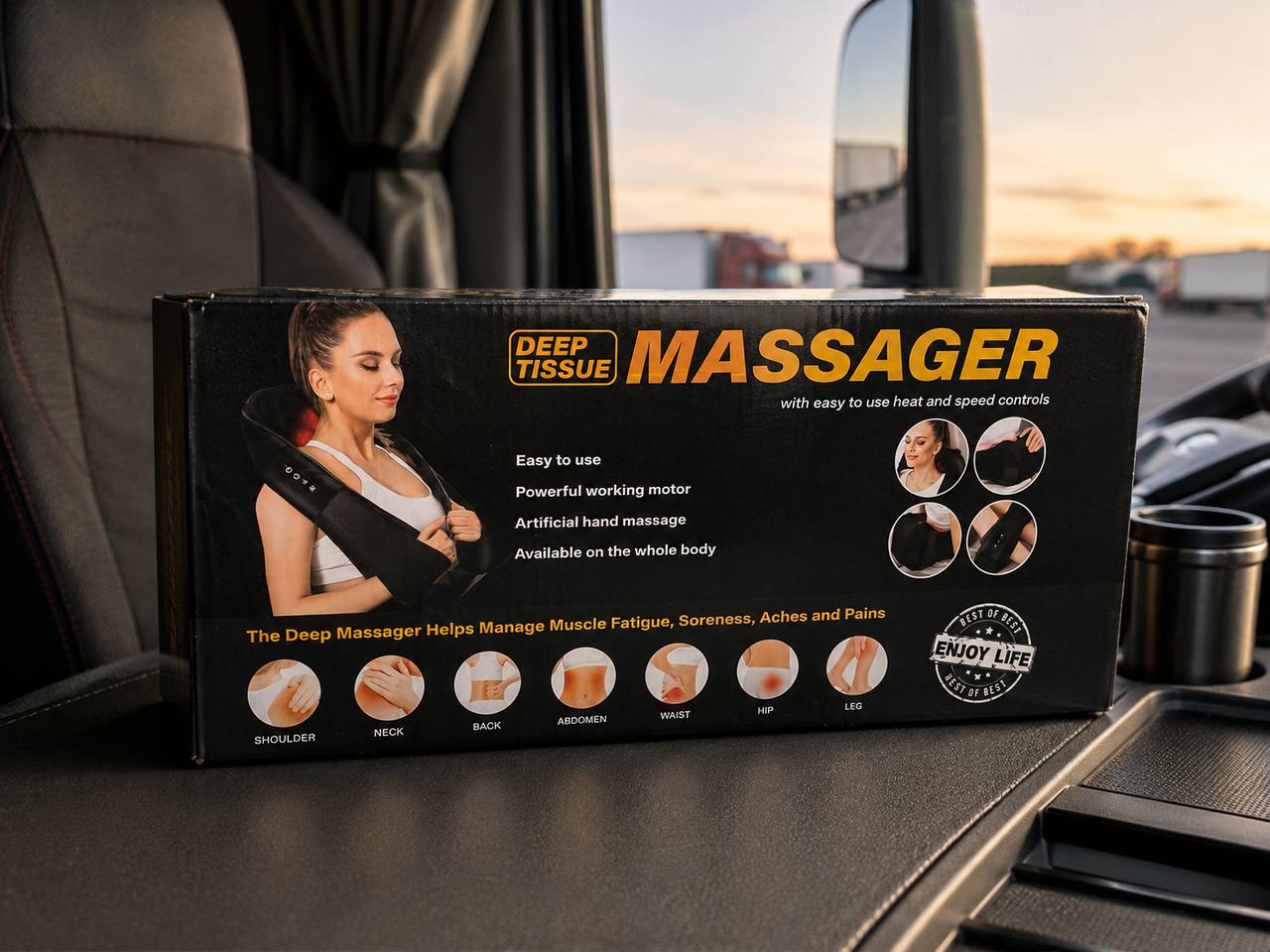 Masażer Shiatsu do karku i pleców z funkcją grzania – idealny dla kierowców